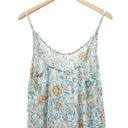 Cupshe NWT  Ruffle Hem Blue Floral Print Boho Slip Dress Swim Cover Sz Medium NEW Photo 5