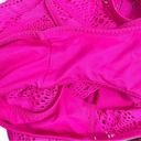 Becca  Color Play One-Piece Swimsuit Hot Pink Flambé Crochet Lace Swim Size Large Photo 8