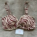 ANDIE NWT  Swim Capri Bikini Top in Striped Truffle, Size M Photo 0