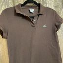 Lacoste  Women's Chocolate Brown Stretchy Fitted Polo Shirt, 40/Medium Photo 2