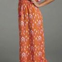 Mud Pie NEW  Orange Pink Ikat Maxi Dress Strapless Tiered Ruffle Vacation Resort Photo 1