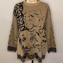 Vintage Maurada metallic tiger big cats animal sweater XL Photo 0