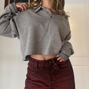 Nordstrom Vintage raw hem grey crop with collar Photo 3