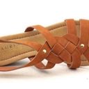 Ralph Lauren  Brown Cognac Suede Leather T-Strap Lydia Wedge Sandals Size 10 Photo 6