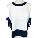 After Market  Black & Ivory Side Tie Sleeveless Knit Top Photo 0