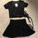 Forever 21  velvet wrap top and skirt, new with tag Photo 1