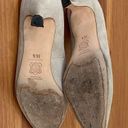 Manolo Blahnik Vintage  Stone Suede Gray Leather Classic Low Heel Pumps Size 35.5 Photo 7