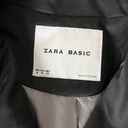 ZARA  Basic Double Breasted Belted Trench Coat Black Size Medium Photo 3