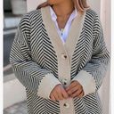 Zaful  Women's Striped Cardigan OSFM Button Up Open Front Knit Oversized Sweater Photo 0