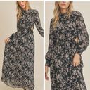 Lush Clothing NWT Lush Long Sleeve Floral Maxi with Side Cut Out Photo 1