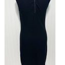 Vince  Ribbed Knit Fitted Pencil Midi Dress Sleeveless Scoop Neck Black Large Photo 4