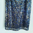 City Chic  Blue and Gold Sequin Strappy Mini Dress Photo 2