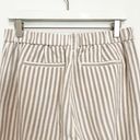 J.Jill  Linen Blend Wide Leg Cropped Stripe Pants Tan Beige Lagenlook Size 6 Photo 6