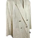 Jennifer Moore VTG  100% Linen Double Breasted Career Blazer Cream Oversized 18W Photo 6