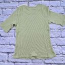 Lacausa NEW‎  by Anthropologie Sweater Rib Tee Fava Green Small Short Sleeve Slim Photo 8