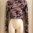 Hot Kiss NWOT  stretchy camo cropped hoodie. Sz S Photo 0