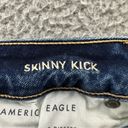 American Eagle  Mid Rise Skinny Kick Jeans Distressed Dark Blue W 6 X Long x 34.5 Photo 3