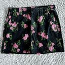 Wild Fable  Skirt 6 Black Corduroy Mini Rose Floral Boho Rib Dress Pink Women NWT Photo 0