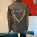 Brighton  Blue Denim Jean Jacket blazer embellished studs size m medium EUC Photo 6