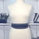 Hot Topic NWT  gothic goth studded basket weave black wide vegan leather belt M L Photo 0