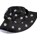 Alice + Olivia   Black Sunflower Reversible Bucket Hat Womens One Size OS Photo 5