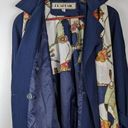 Vintage Blue Braefair  Trench Coat Rain Jacket Front Tie Size Women's 4 + Scarf Photo 4