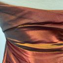 Badgley Mischka  Strapless Fit & Flare Mini Dress Iridescent Taffeta Pleated 8 Photo 7