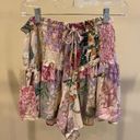 ZARA  - Linen Blend Multi-Colored Floral Shorts Photo 4