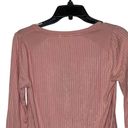 Matilda Jane  Snap Henley T-Shirt Size XS Pink Ribbed‎ Stretch Blend Womens LS Photo 6