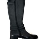 Naturalizer  "June" Black Pebbled Leather Side Zip Wide Leg Knee High Boots Photo 3