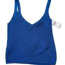 Mango NWT  Kling Metallic Knit Tank Size XS Electric Blue Stretchy Glam Sexy NEW Photo 0