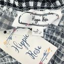 Hippie Rose  Black & White Gingham Smocked Crop Top Photo 5