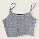 Brandy Melville  Izzy Tank Blue and White Smocked Tank Photo 3