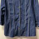 Susan Graver Susan GraverButton Up  Denim Shirt Collar Blue Gold Embroidered Sequined shimmer Photo 2