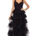 Betsy and Adam  Black Tiered Ruffle Mesh Dress 6 NWOT Photo 0