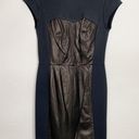 Rebecca Taylor Black Leather Combo Bustier Dress Photo 2