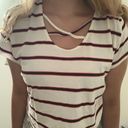 New Look White and red crop top T-shirt size 8 Photo 2