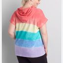 Lane Bryant  LIVI French Terry Hoodie Rainbow Tie-Dye Size 14/16 Plus Size Photo 2