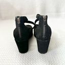 Eileen Fisher  Wylee Black Suede Peep Toe Platform Wedge Heel Sandals 7 Photo 5