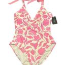 Kate Spade  Surf Pink White Tulip Floral One Piece Swimsuit Size XL NWT Photo 0