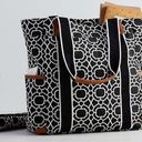 Pottery Barn  Kids Geo Harper Navy & White Baby Diaper Tote & Changing Pad Photo 0