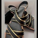 J.Crew  Mackenzie Black Metallic- Trim Sandals  Photo 1