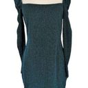 The Row  A Metallic Puff Sleeve Square Neck Mini Dress Blue Green Size L Photo 0