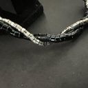 Twisted Silver Black Tone  Necklace Statement Retro Vintage 70s 80s 90s Boho Photo 6