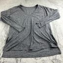 Lululemon  Womens Top Size 8 Grey Gray V-Neck Long Sleeve Flowy Thumb Holes Logo Photo 0