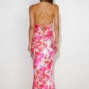 Hello Molly Satin Floral Cowl Neck Midi Dress Photo 4