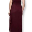 Alex Evenings  Square Neck Cold Shoulder Cap Sleeve Side Brooch GownIn Wine Photo 1