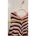 Caslon  Women's Chevron Stripe Knit Fringe Poncho Sweater Multi-Color Size Medium Photo 5