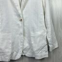 J. McLaughlin  Womens Blazer XS White Linen Pocket Jacket Lagenlook Breathable Photo 3