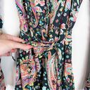 Luli Fama  Gypsy Off Shoulder Bell Sleeve Boho Paisley Floral Dress Size Small Photo 11